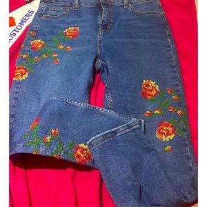 TopShop Skinny Floral Jeans NWT
